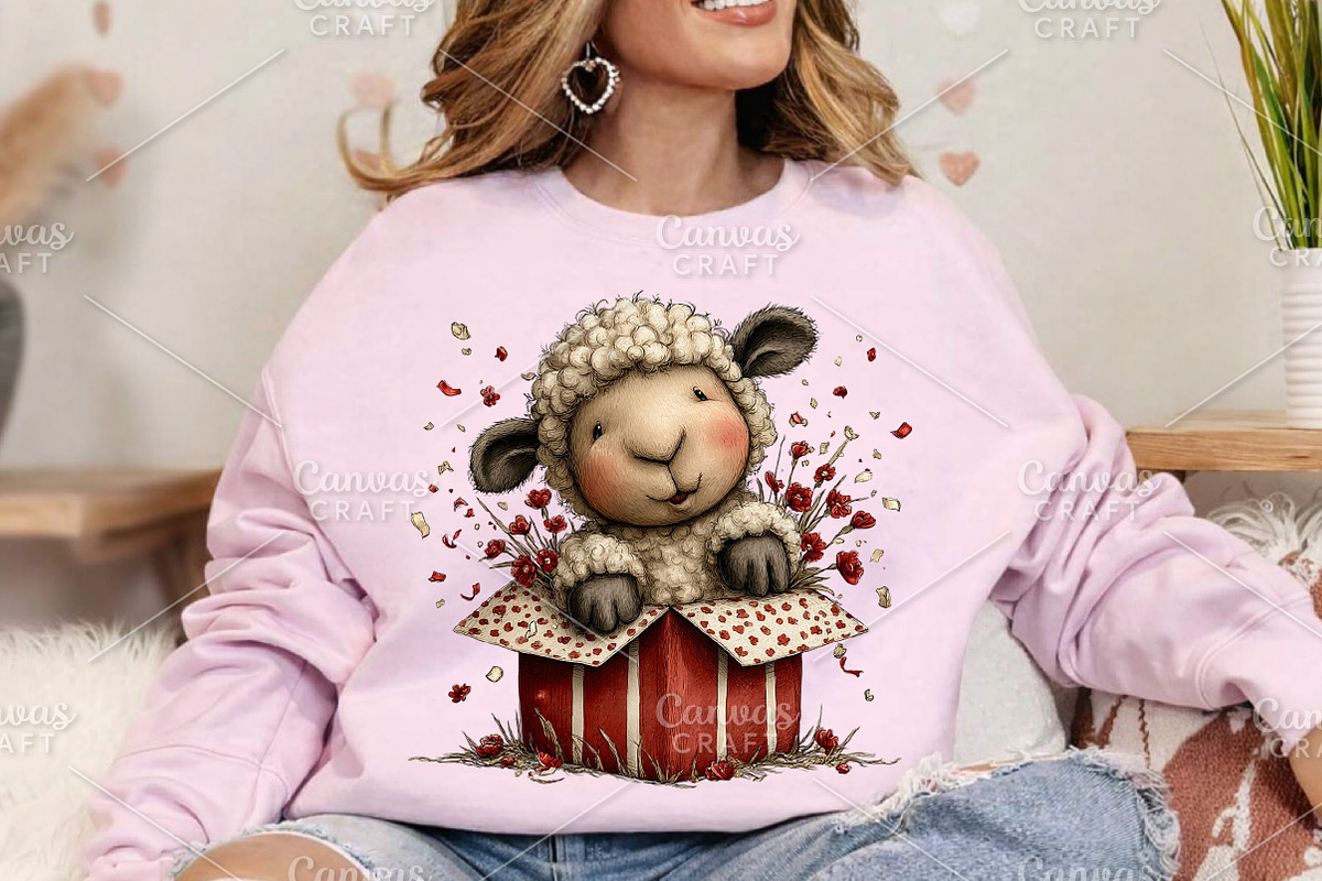 Whimsical Easter Sheep Clipart PNG, an Illustration by Canvas Craft (Photo 4 of 7)