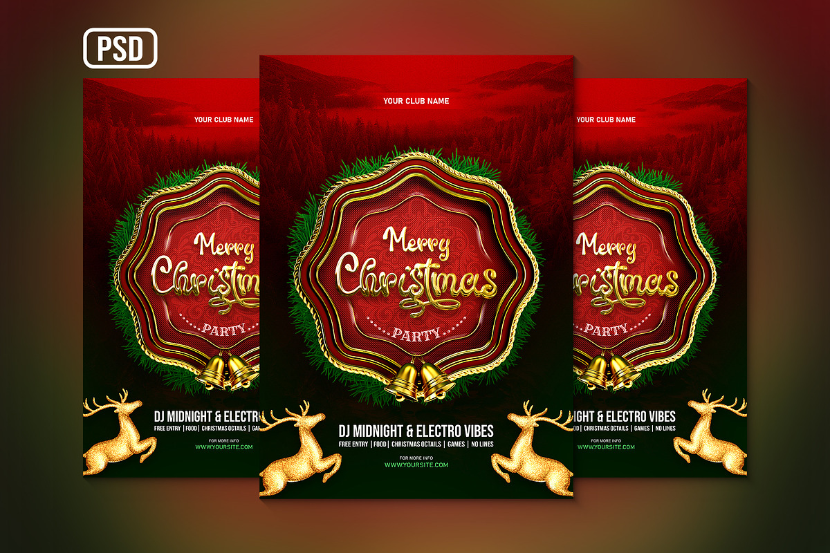 Christmas Party Creative Flyer, a Flyer Template by Black Spade Design