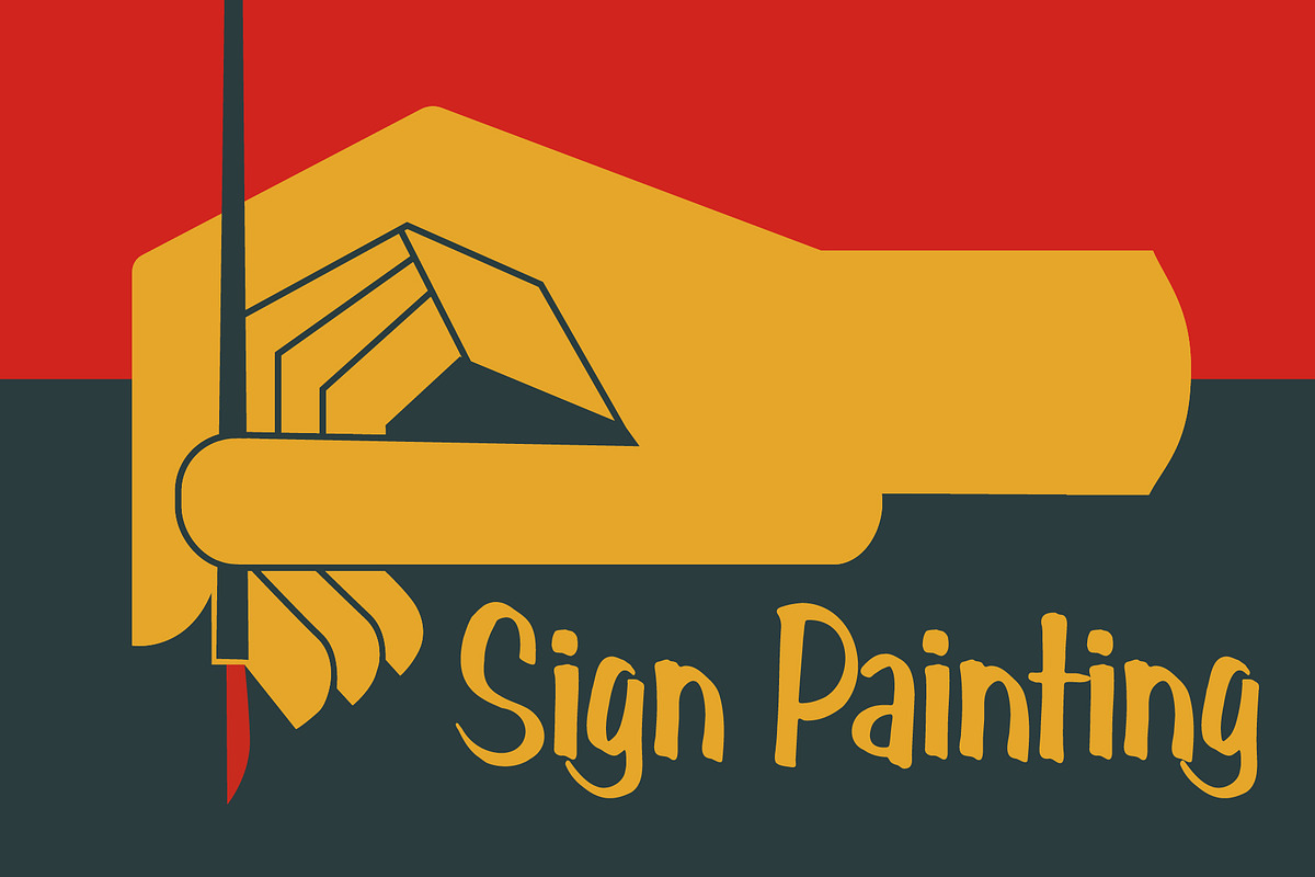 Signboard Upright Sign Painter Font, a Handwritten Font by Paper Moon Graphic Supply (Photo 7 of 14)