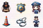 Watercolor Cute Police Clipart, an Illustration by CreationArt (Thumbnail 5 of 5)