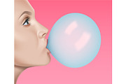 Set — Girl with Chewing Gum, a Healthcare Illustration by Zonda (Thumbnail 3 of 5)