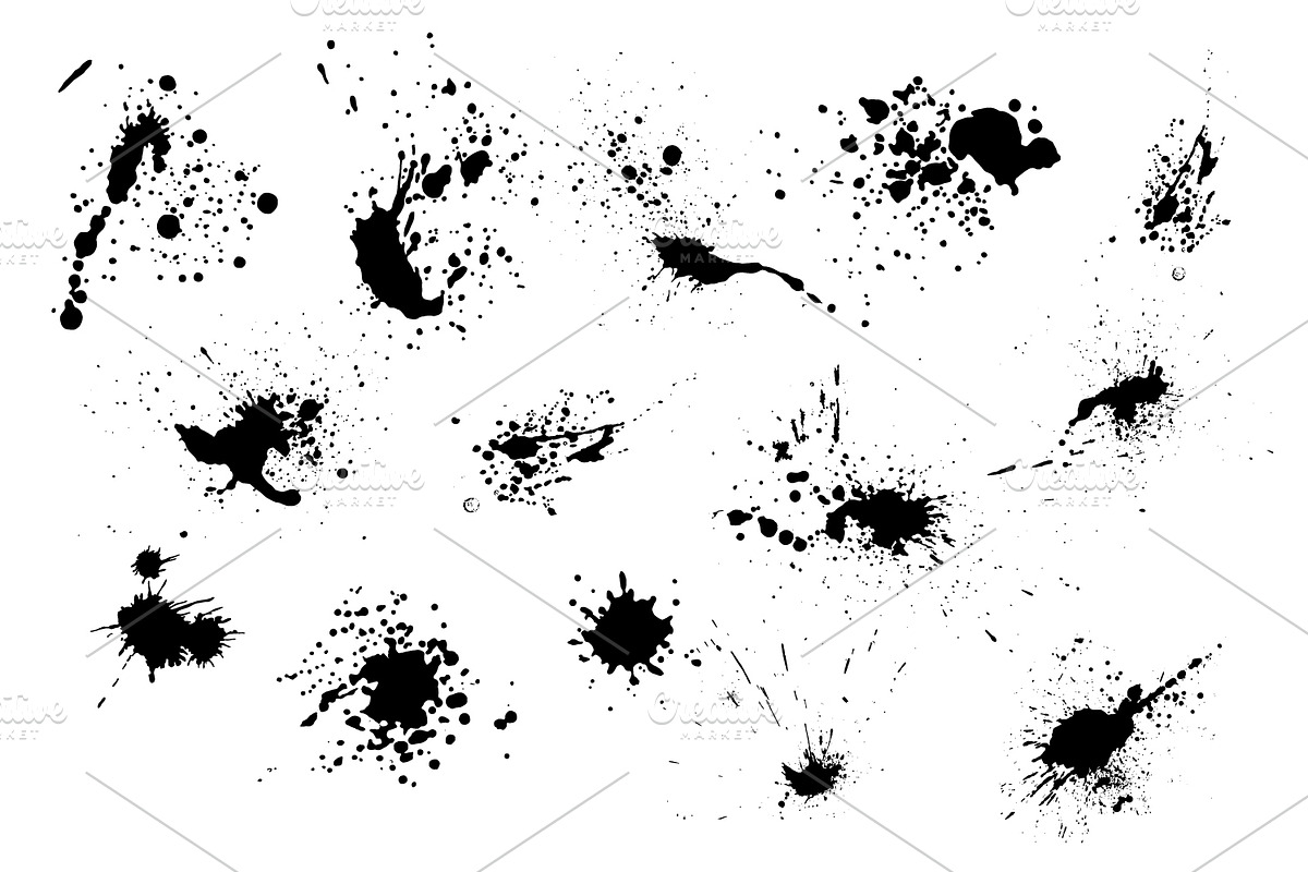 Big vector set of painted blots, a Texture Graphic by Valentain_Jevee (Photo 6 of 31)