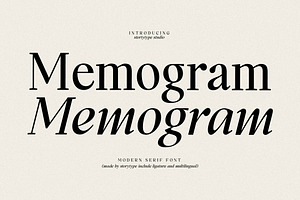 Memogram Modern Serif Font