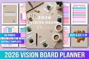 Vision Board planner, a Print Template by Designmela01 (Thumbnail 1 of 5)
