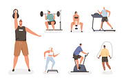 People doing sports in the gym set, a Sport Illustration by Good Studio (Thumbnail 1 of 4)