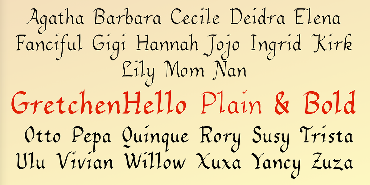 GretchenHello, a Handwritten Font by Ingrimayne Type (Photo 9 of 10)