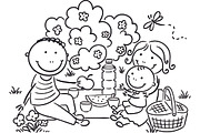 Outline cartoon kids illustration, an Illustration by Bubert Art (Thumbnail 22 of 33)