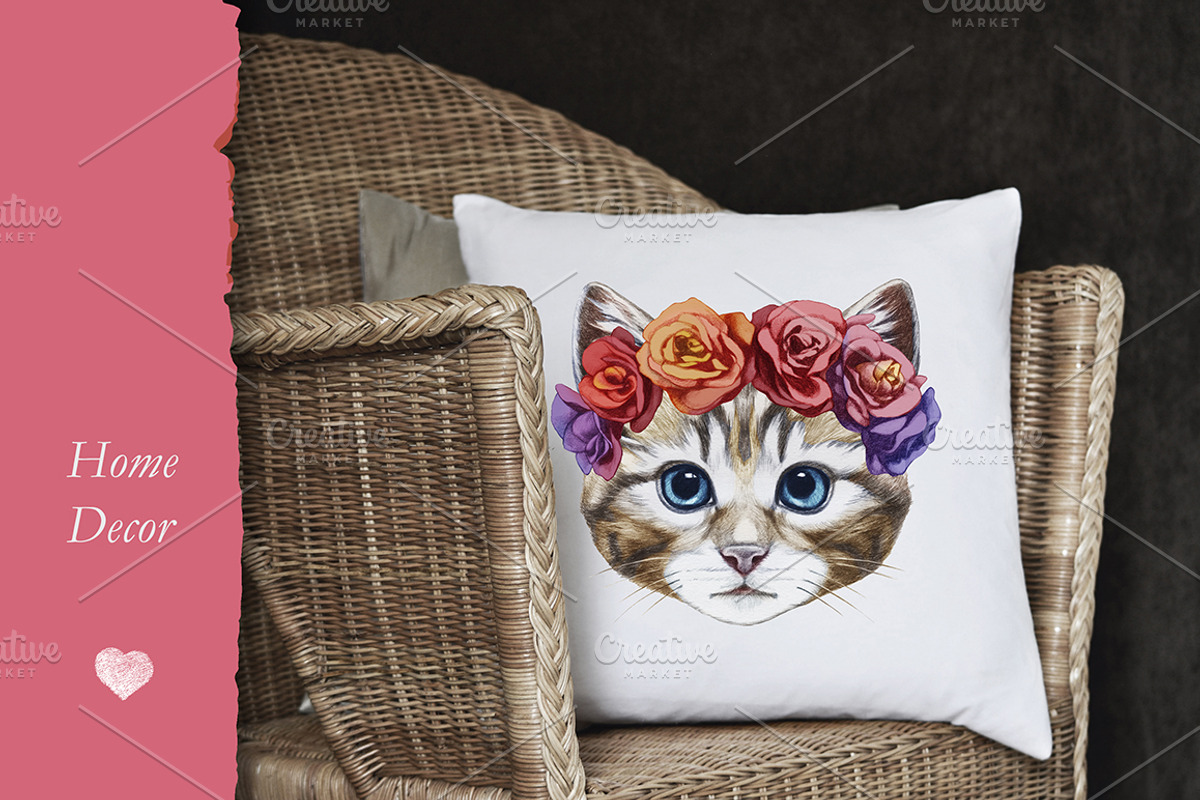 Kitten / Decor, an Animal Illustration by Victoria_Novak (Photo 3 of 3)