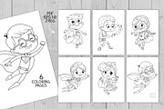 Super Hero Kids Coloring Pages, an Illustration by FoxyImage (Thumbnail 2 of 2)