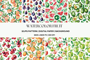 32JPG WATERCOLOR FRUIT PATTERNS, a Pattern Graphic by Vachira Digital Studio (Thumbnail 2 of 6)