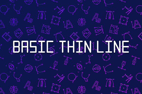 Basic Thin Line Font preview 8