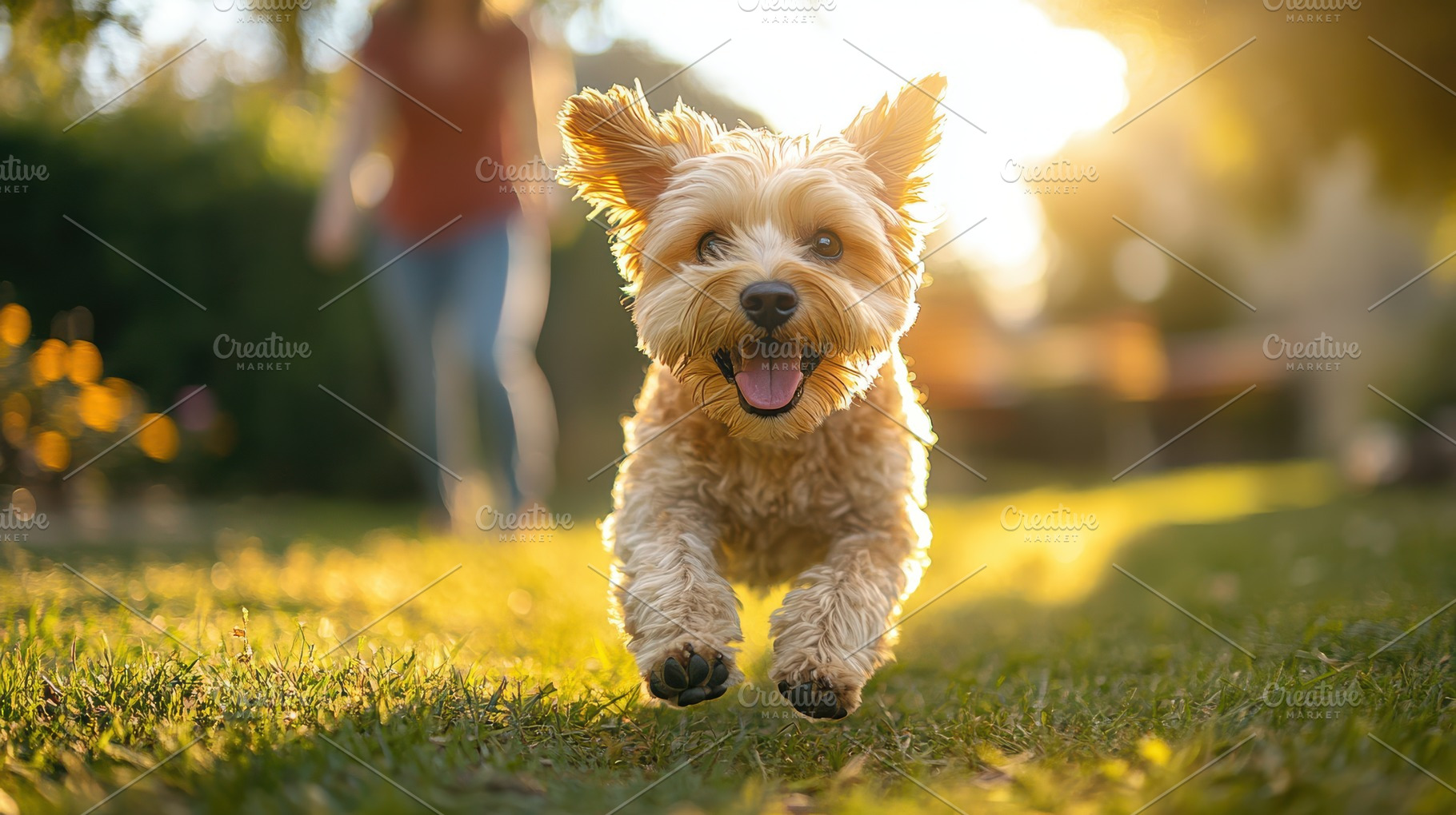 Joyful dog running happily on a sunn, an Animal Photo by Pixeness Studio