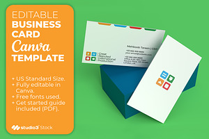 Media Business Card Canva Template, a Business Card Template by Studio3 Stock