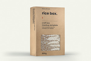 Craft Rice Box Mockup, a Packaging Mockup by Designer Dude