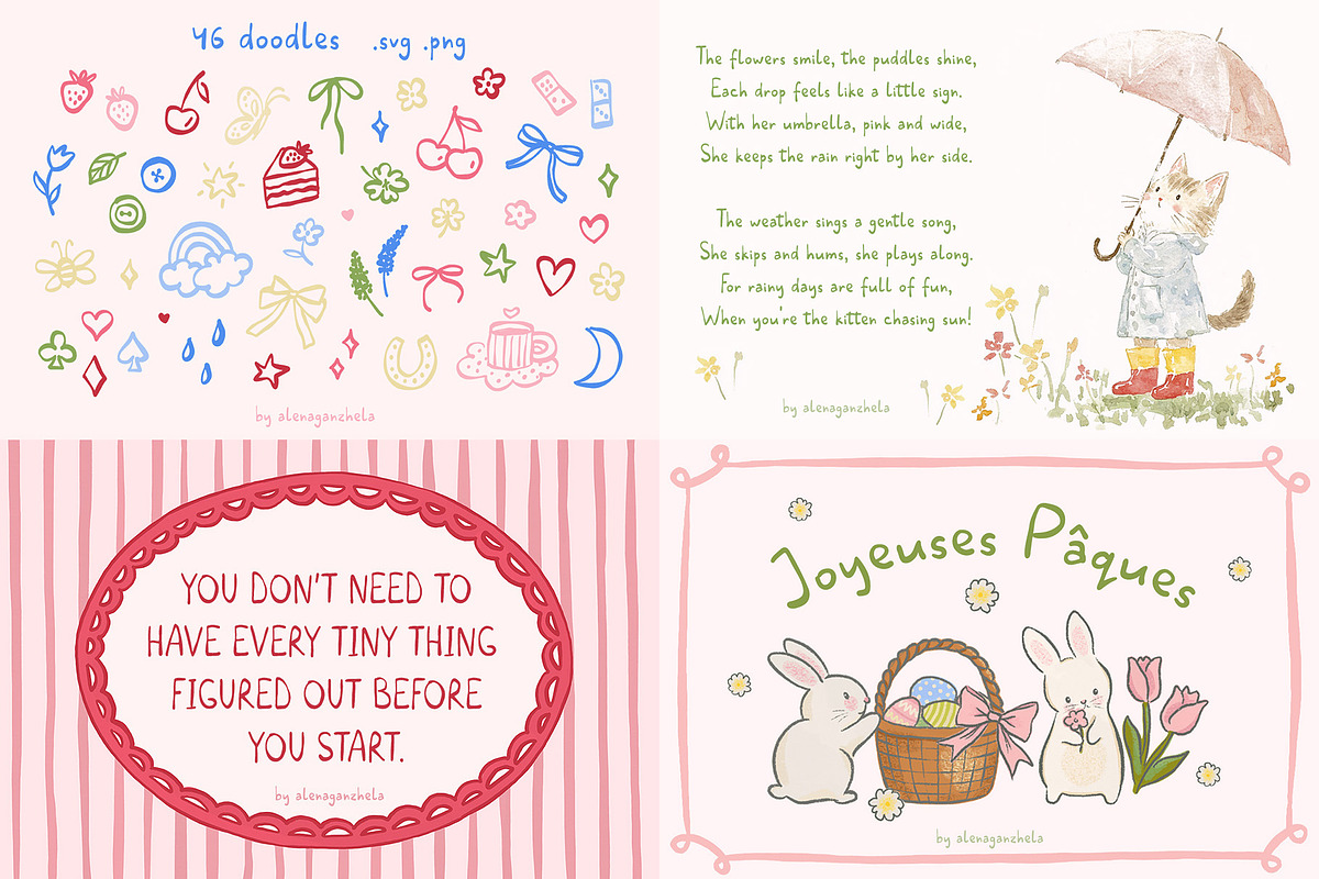 Handwritten FONT BUNDLE, a Handwritten Font by alenaganzhela (Photo 7 of 22)