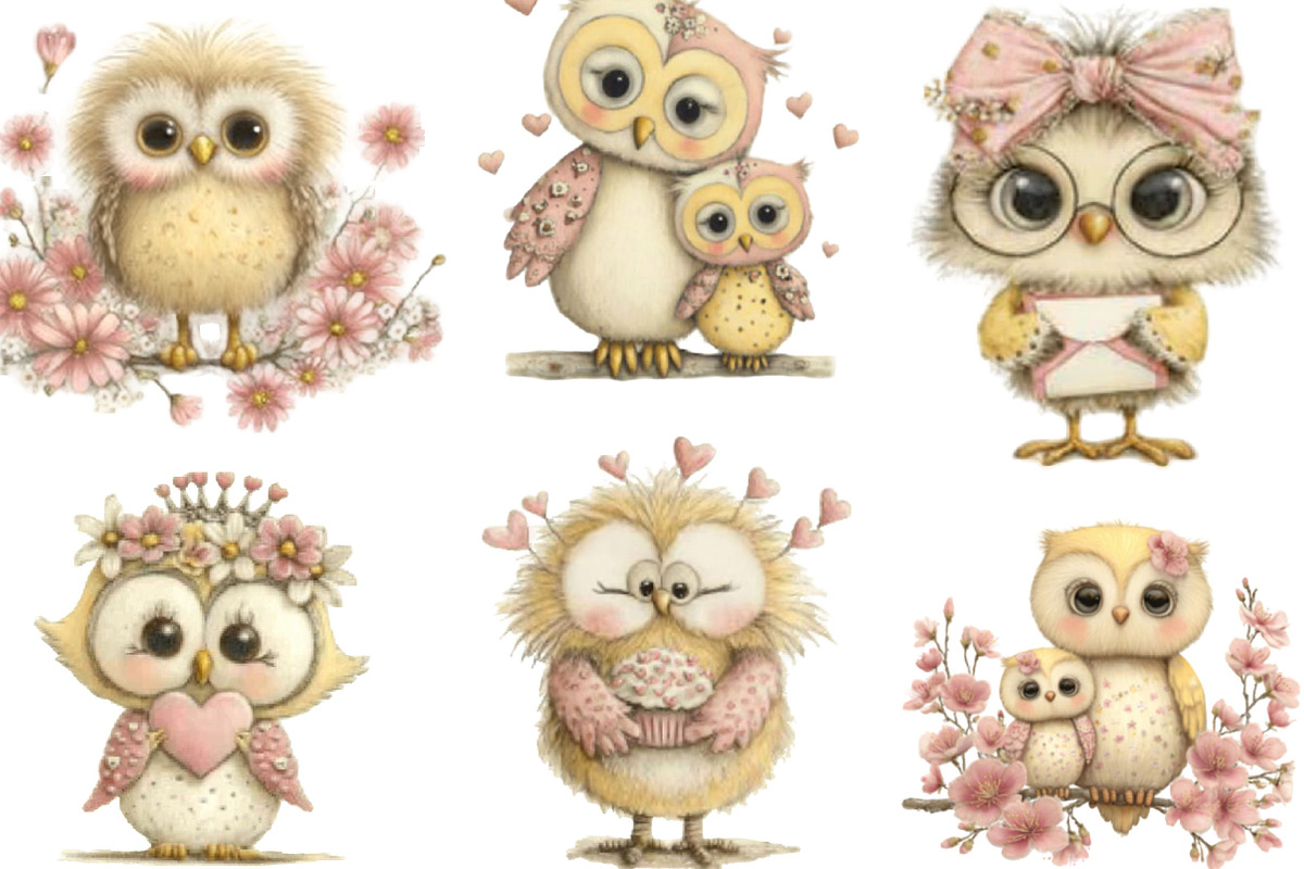 Whimsical Mother's Day Owl Clipart, an Illustration by Designking (Photo 5 of 5)