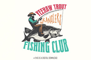 Trendy Western Fishing Club PNG