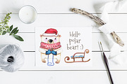 Watercolor Set CHRISTMAS FRIENDS, an Animal Illustration by Satika (Thumbnail 8 of 9)