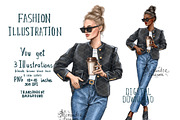 Fashion Girl Coffee Cup, a Person Illustration by BigArtLab (Thumbnail 1 of 4)