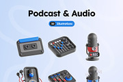 Podcast 3D Icons, an Object 3D Model by Rakata Studio (Thumbnail 7 of 7)