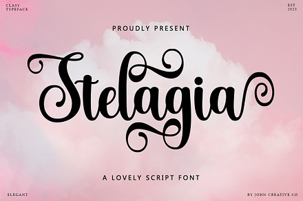 Stelagia Script, a Script Font by Mr.johncreative.co