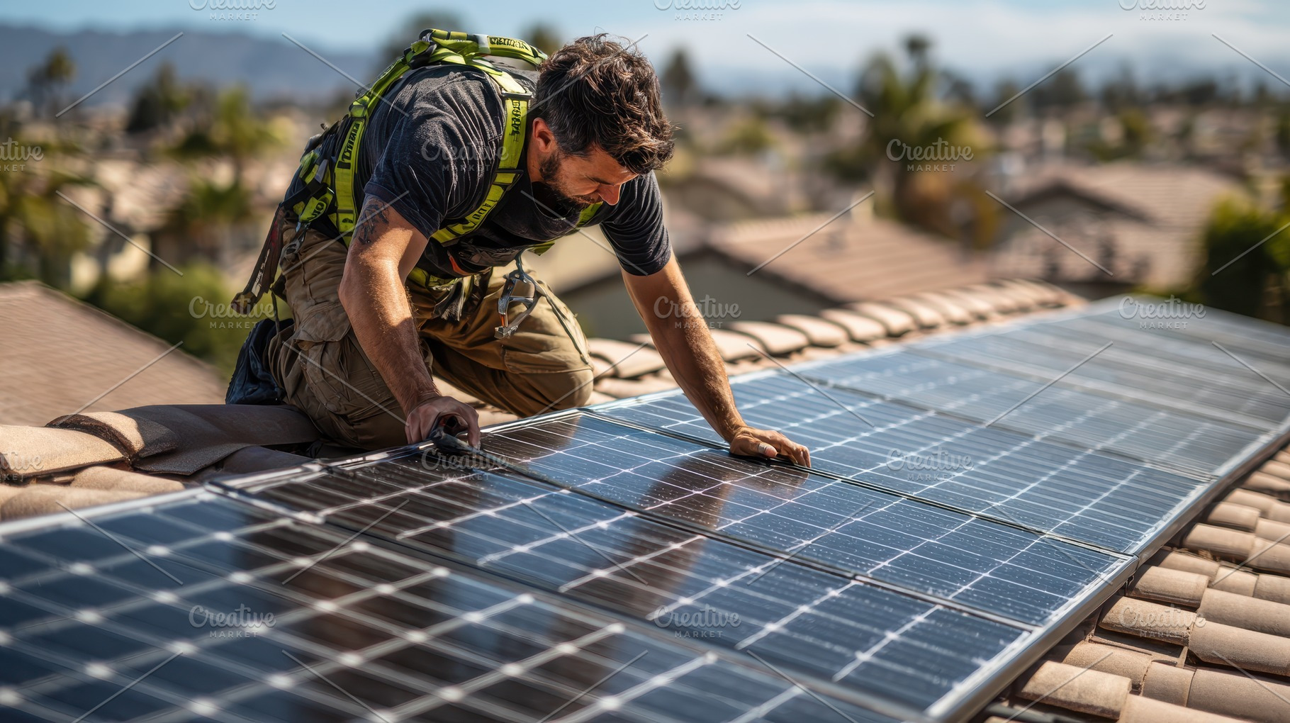 Solar Panel Installation Technician, a Photo by Pixeness Studio