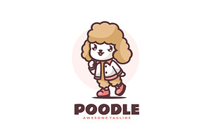 Poodle Mascot Cartoon Logo, a Branding & Logo Template by Artnivora.Std