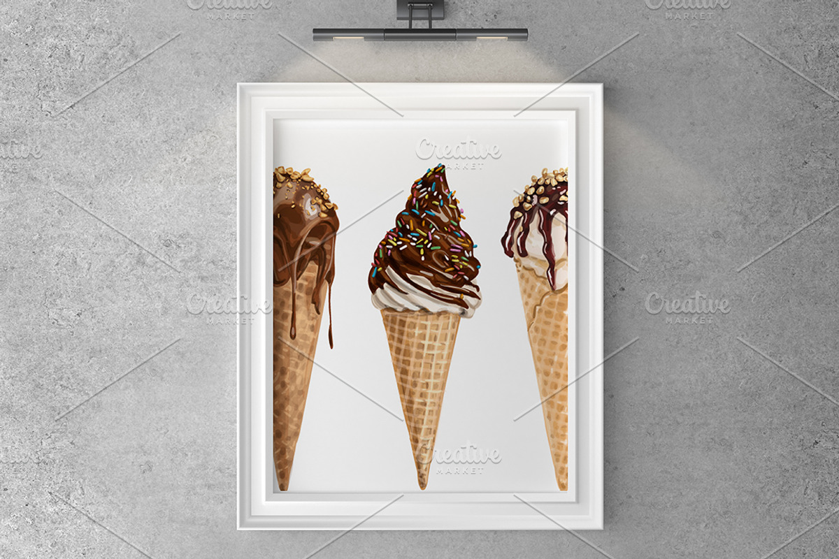ice cream vector illustrations, a Decorative Illustration by Natalka Dmitrova art (Photo 7 of 9)