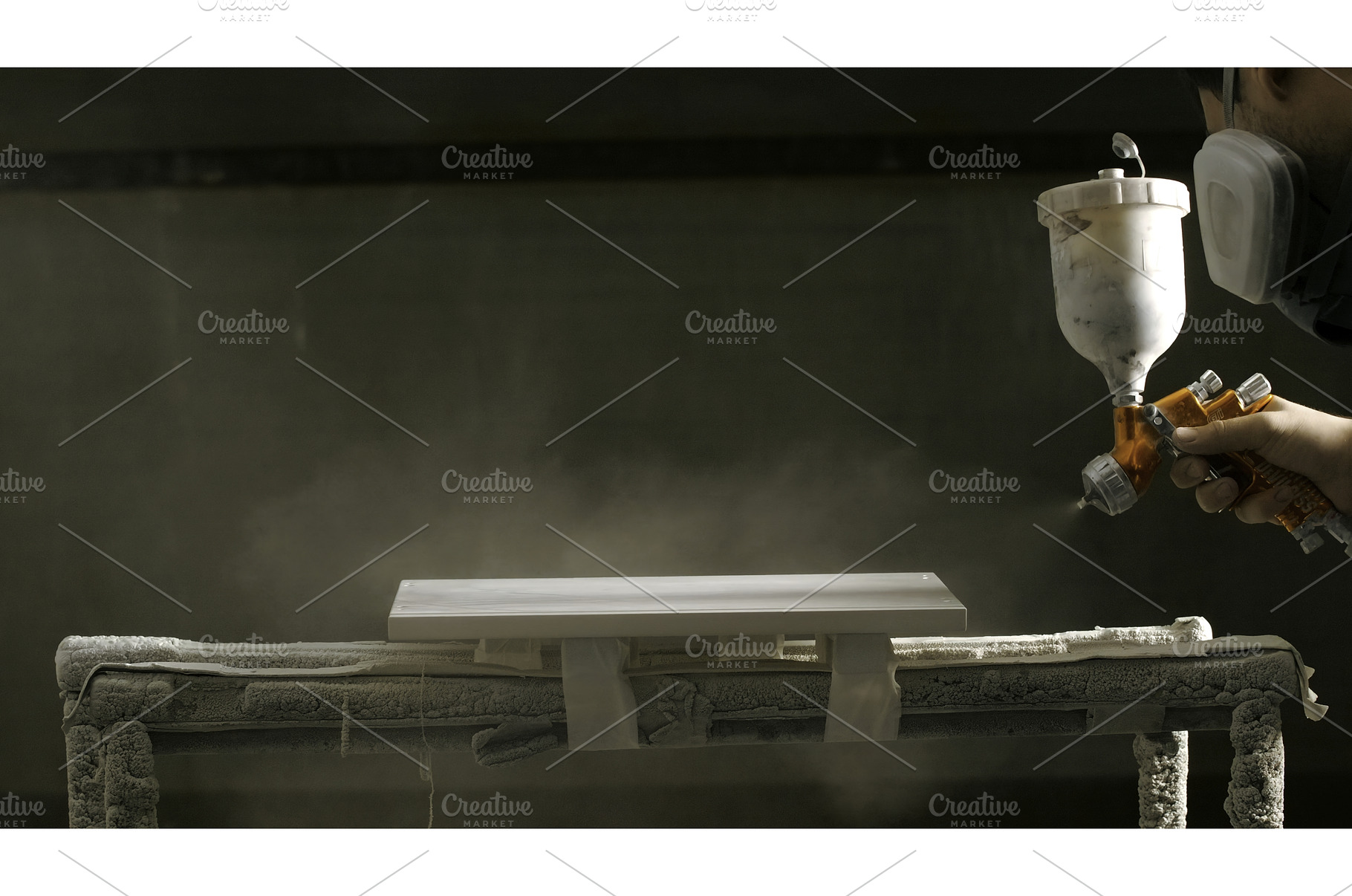 Painting board with spray gun, an Industrial Photo by Media Whale Stock
