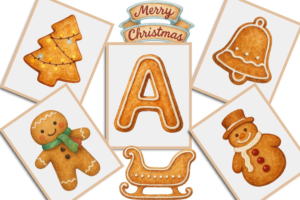 Watercolor Christmas Gingerbread, an Illustration by Creative Art (Photo 4 of 10)