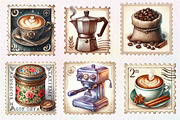 Coffee Old Postage Stamp Clipart, an Illustration by CreationArt (Thumbnail 5 of 5)