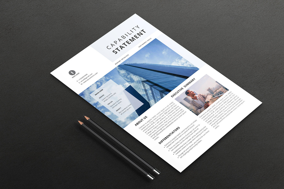 Capability Statement Templates, a Stationery Template by Design Zone (Photo 3 of 6)