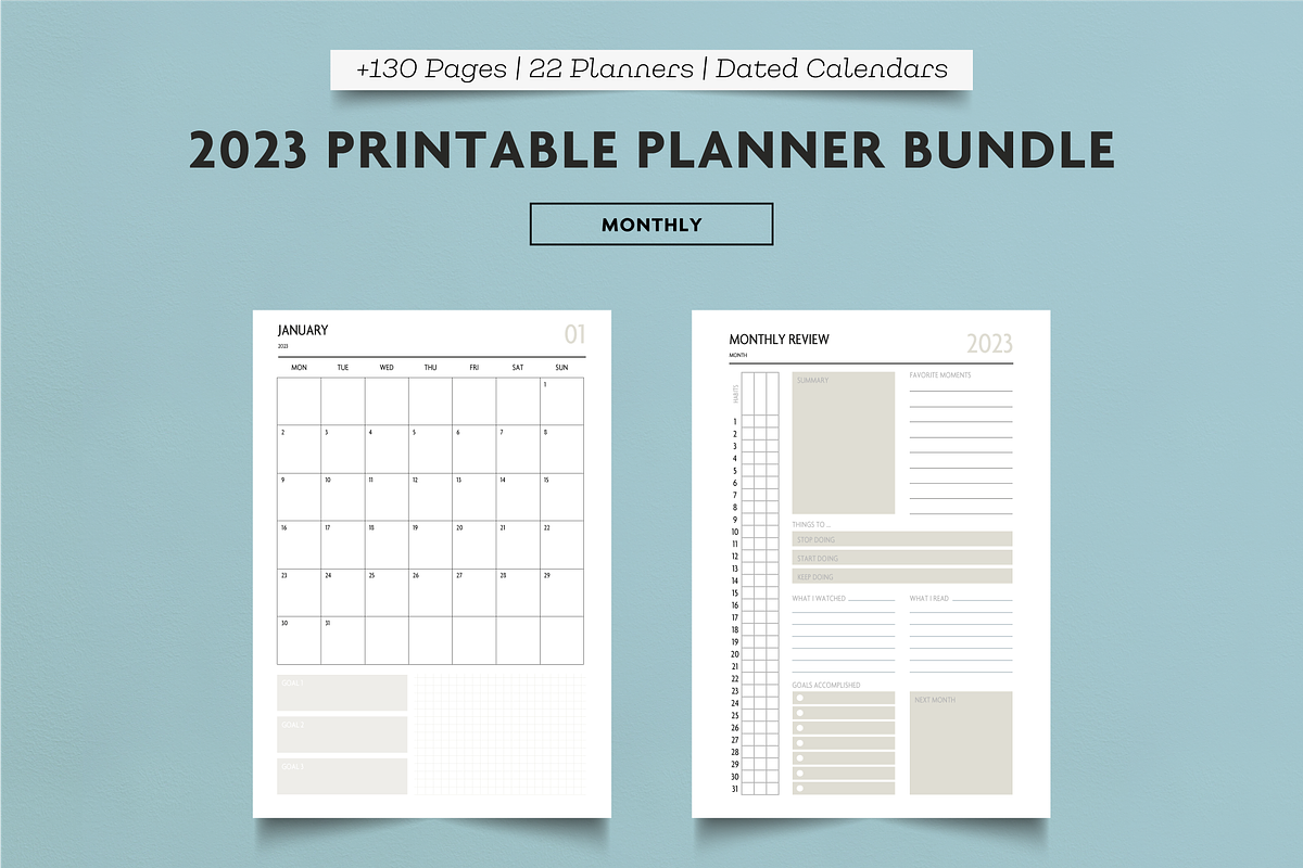 2023 Big Planner Bundle +1800 Pages, a Templates & Theme by SizenS (Photo 8 of 15)