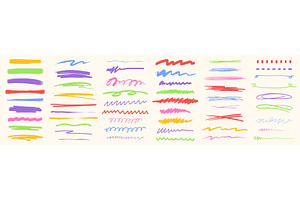 Colorful crayon stripe set, a Texture Illustration by art PVP - market