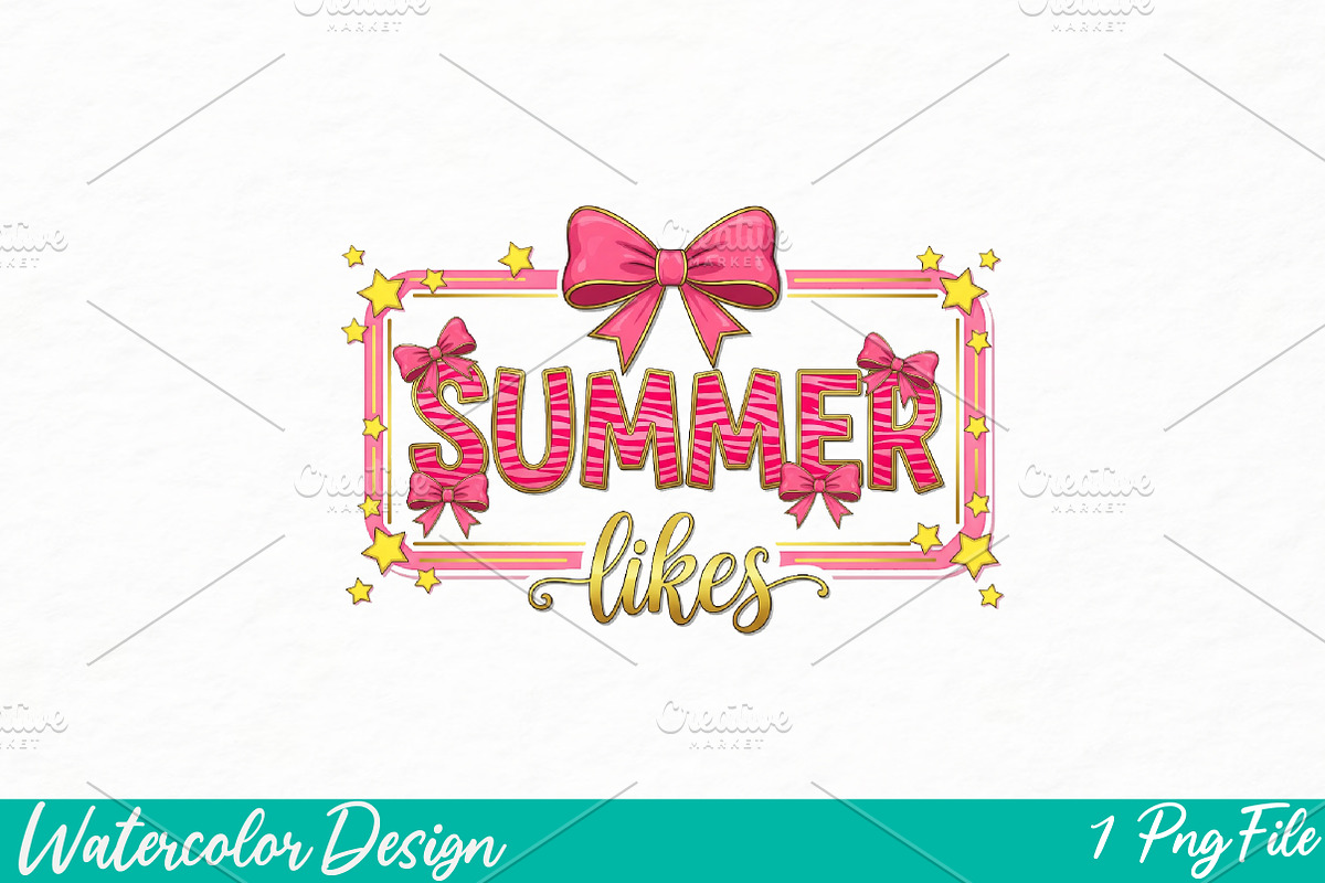 Summer Vibes PNG t-shirt, an Illustration by Watercolor design (Photo 1 of 3)