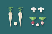 Flat Vegetables Set, an Illustration by Alex Serada (Thumbnail 11 of 17)