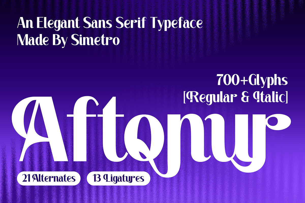 Aftonur – Elegant Sans Serif Typefac, a Sans Serif Font by Simetrica Labs (Photo 1 of 14)