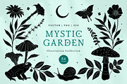 Mystic Garden Vector Illustrations, a Seasonal Illustration by rouxsupplyco (Thumbnail 1 of 11)