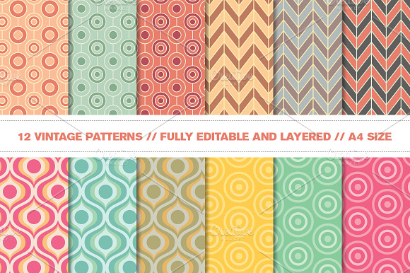 Vintage Retro Vector Patterns