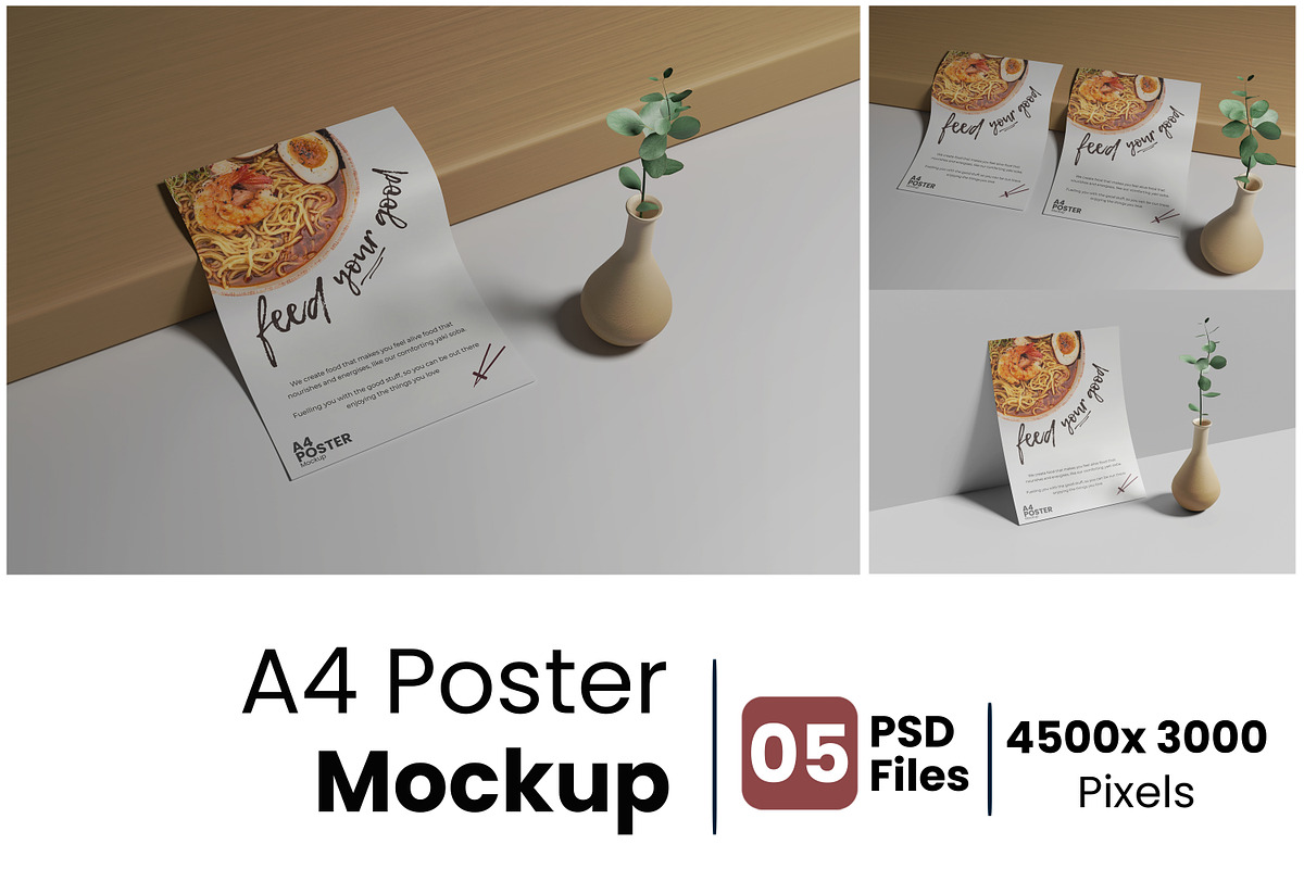 A4 Poster Mockup, a Print Template by Indah (Photo 1 of 7)