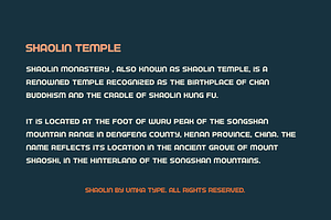 Shaolin Display Font