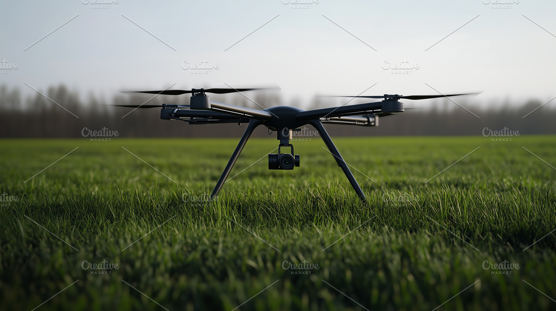Drone hovering in air above field, a Technology Photo by MistyDay