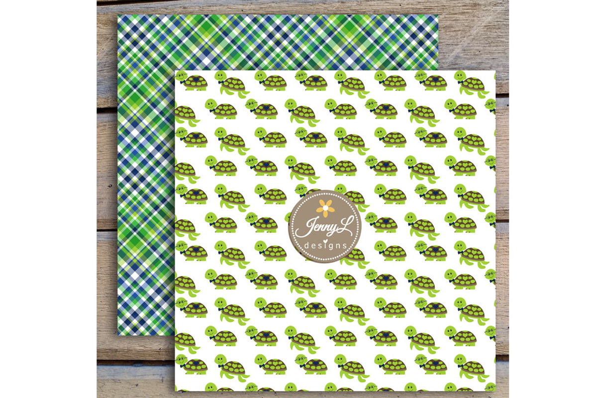 Turtle Boy Digital papers & Clipart, a Pattern Graphic by JennyL Designs (Photo 4 of 6)