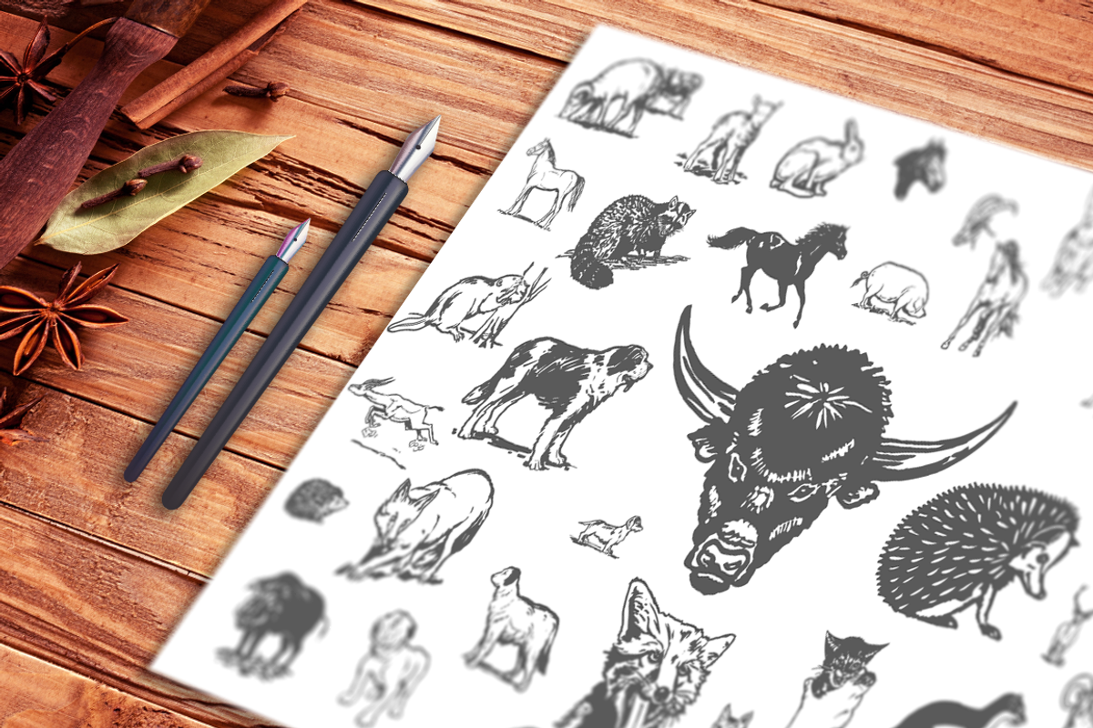 Handmade Animals Vector Shapes preview 2