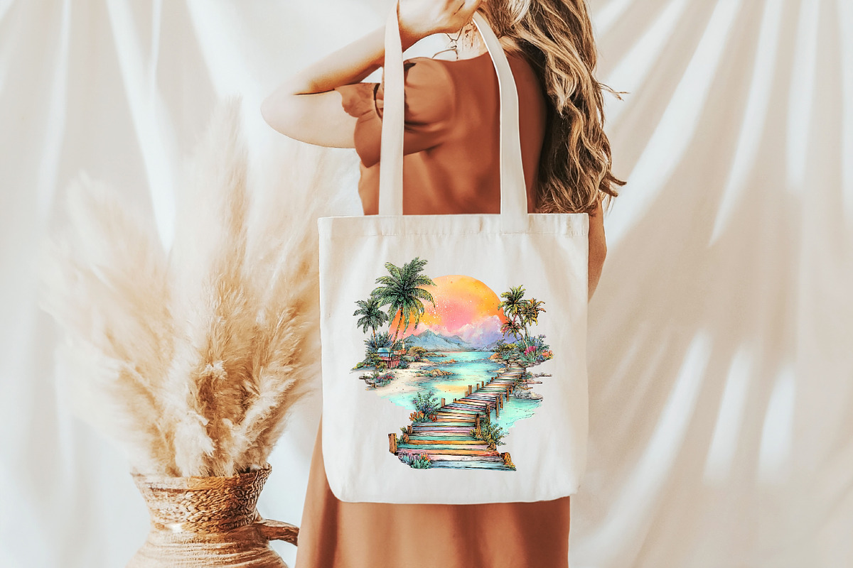 Watercolor Beach Sunset PNG Clipart, a Seasonal Illustration by Designworld (Photo 8 of 8)