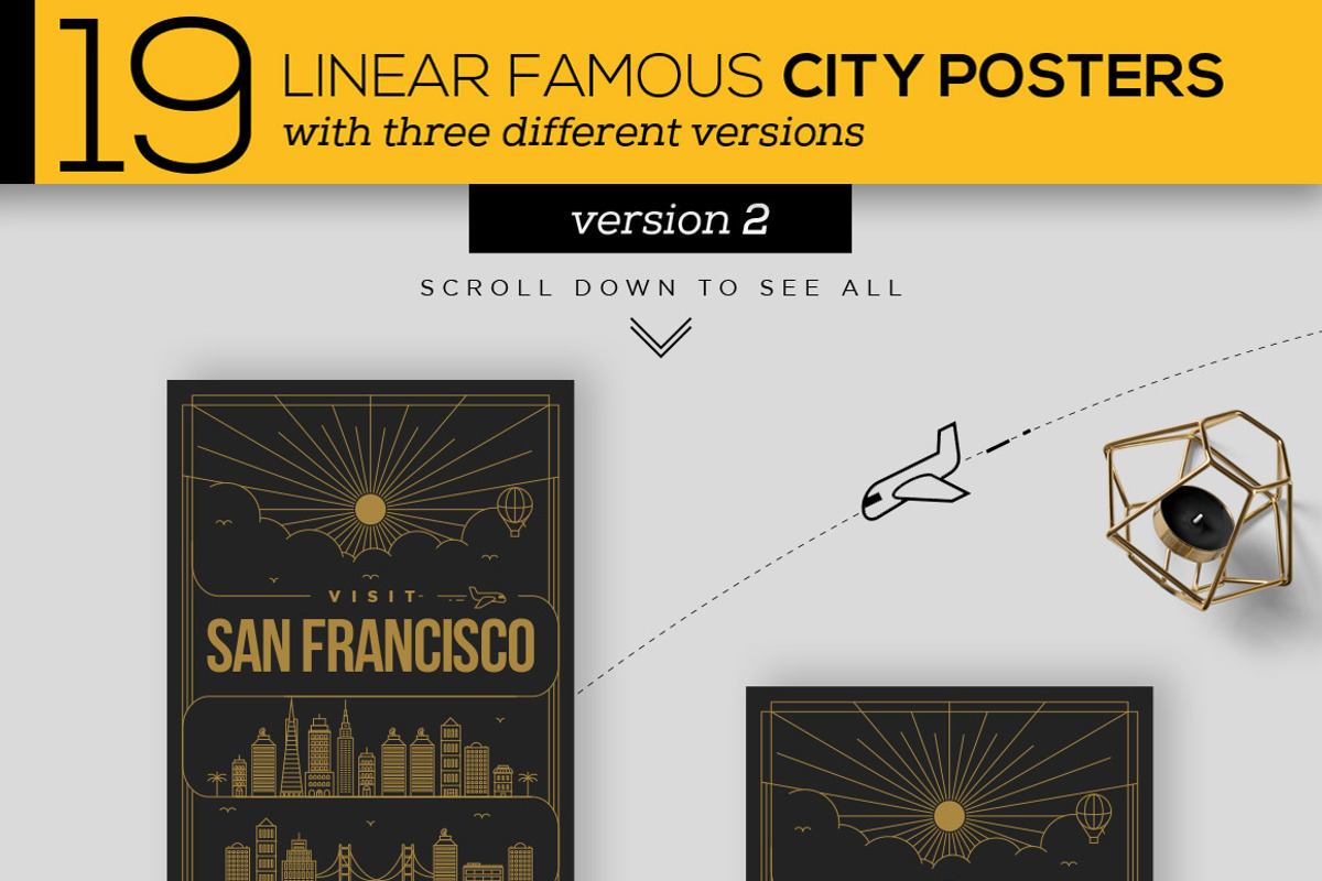 19 - Linear City Posters, an Outline Icon by Kursat Unsal (Photo 3 of 6)