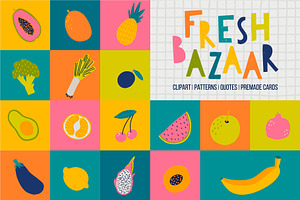 Fresh Bazaar, a Food Illustration by Bosotochka♥Art