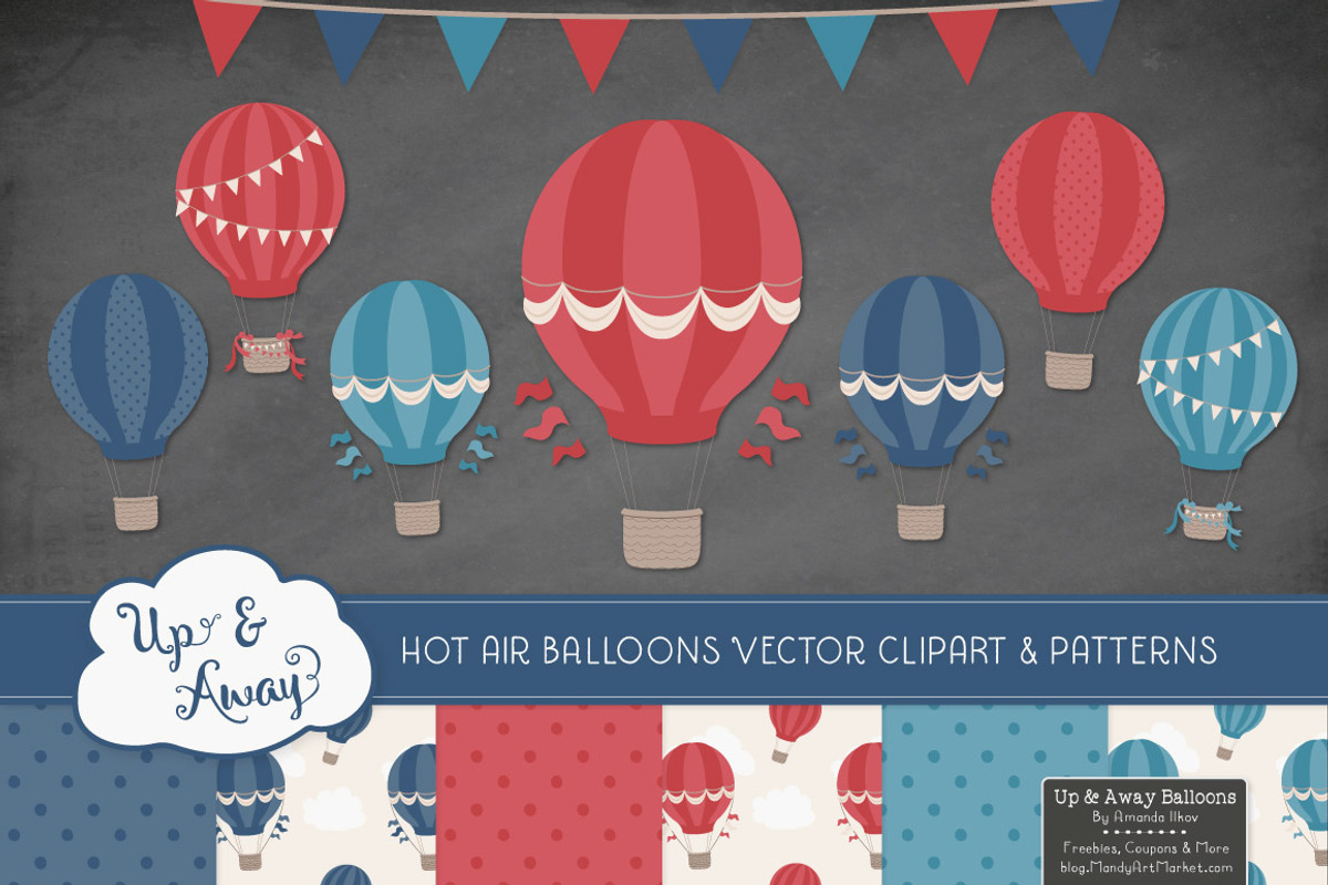 Americana Hot Air Balloons, an Illustration by Amanda Ilkov (Photo 2 of 5)