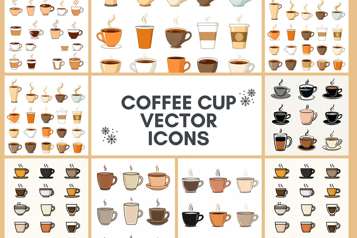 30 EPS. Coffee Cup Vector Icons, an Object Graphic by adenpinkstore (Photo 1 of 15)
