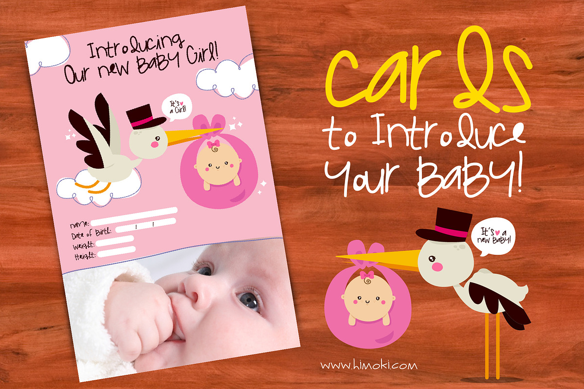 Cards to announcement your baby, an Invitation Template by himoki (Photo 1 of 3)